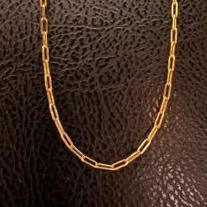 14k 20” Solid Gold Paperclip Necklace